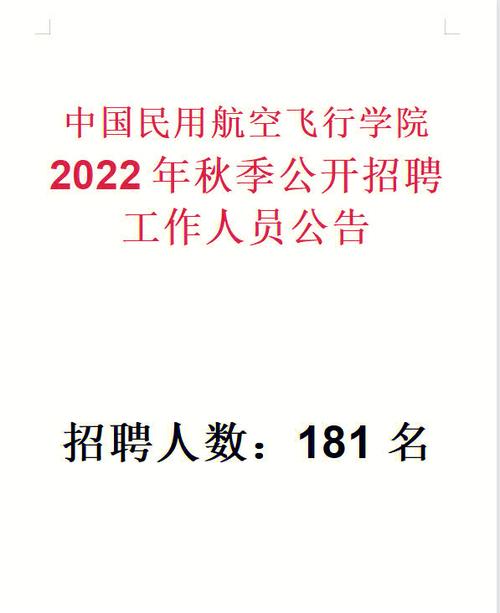中国民用航空飞行学院2022年秋季公开招聘工作人员公告招聘人数:181名