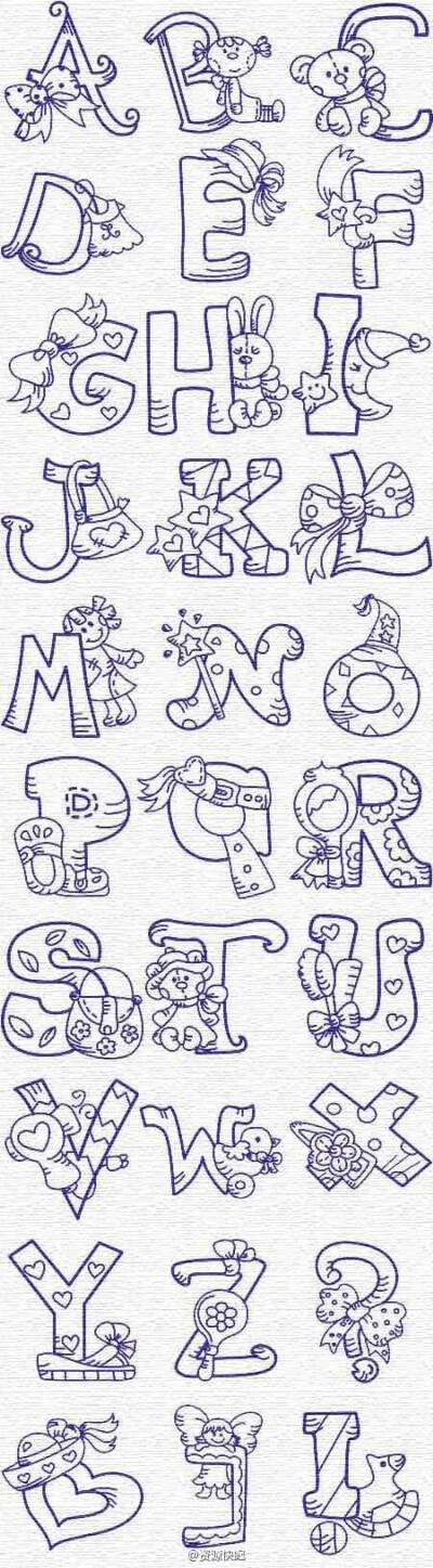 26英文字母字体插画