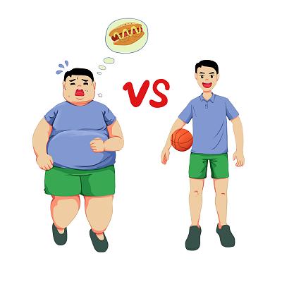 胖子肥胖长胖运动减肥减肥前后的对比减肥运动png素材健康