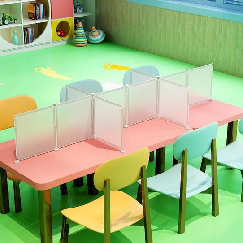 幼儿园餐桌隔离板学生课桌防飞沫食堂吃饭就餐用餐厅透明分隔挡板