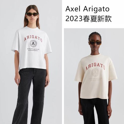 瑞典代购axel arigato university 美式复古有机棉女士短袖t恤