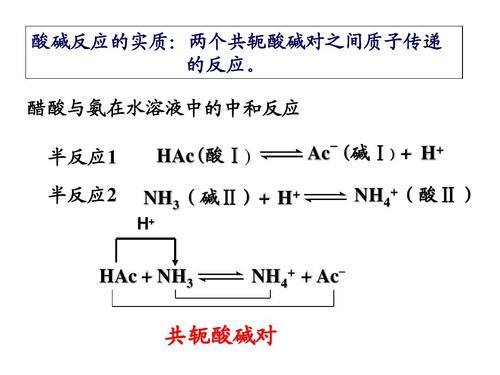 醋酸与氨在水溶液中的中和反应 半反应1 半反应2 hac(酸Ⅰ) nh3(碱Ⅱ