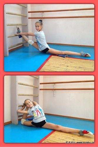 艺术体操极限训练视频 女生被动搬腿训练视频 压跨 接近270度的超级