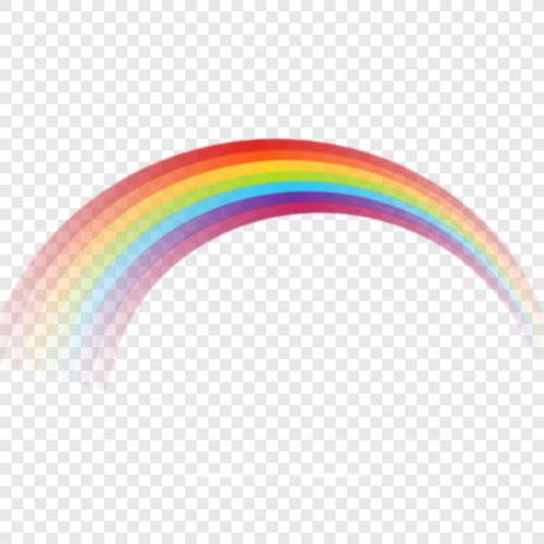 色彩分明的七彩彩虹图片免抠素材