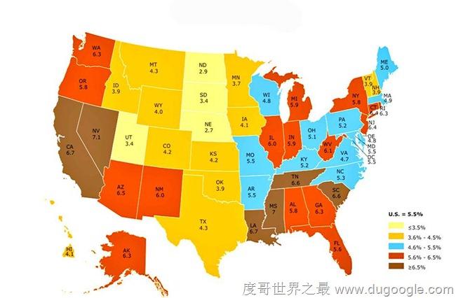 美国哪个州最富2015年美国各州经济排名