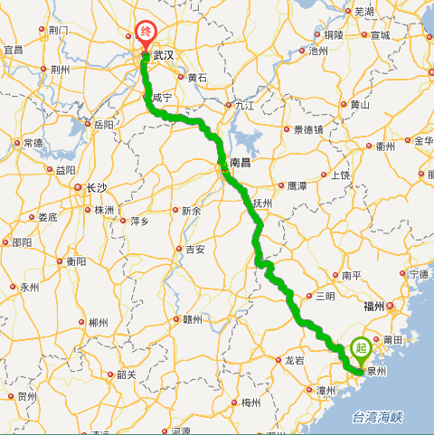 泉州到武汉国道多少公里