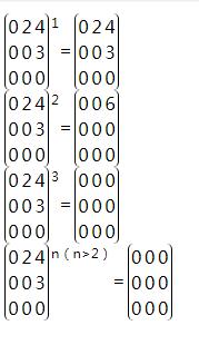 办公软件 其他回答  只要算了n=2,n=3的情况,后面的情况都是零矩阵
