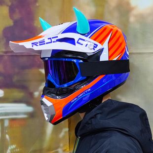 新款摩托车头盔男全覆式四季通用山地车林道场地专业dh速降越野盔-领
