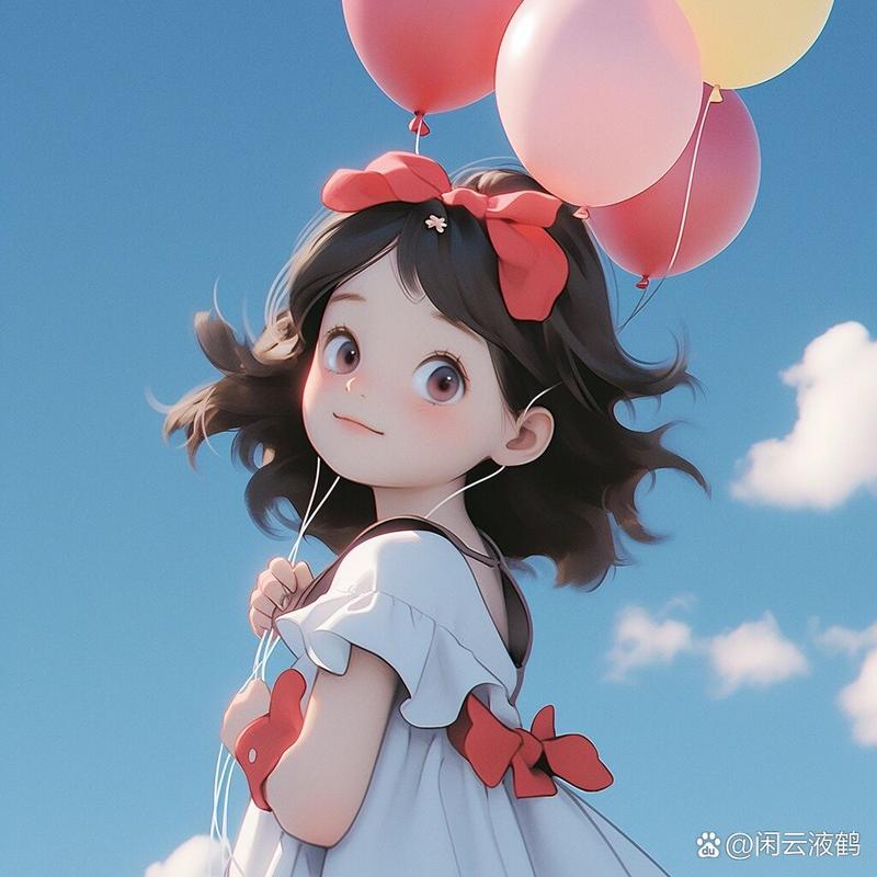 一看就很阳光的女生头像丨天空气球 分享一组超可爱女生拿气球头像