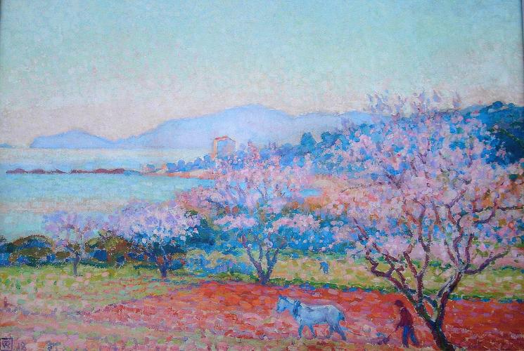 the almond flowers - theo van rysselberghe油画作品,无水印高清