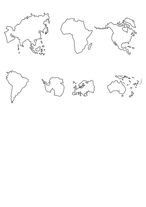世界大洲轮廓图怎么画