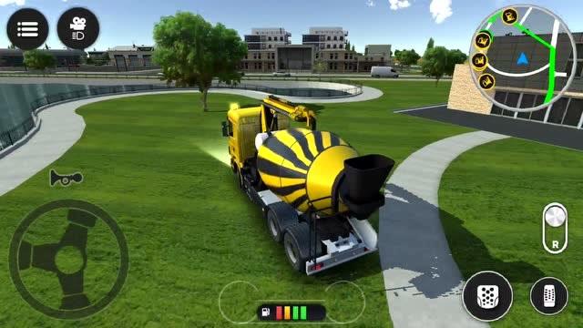 工程车模拟驾驶:水泥搅拌车出发建造