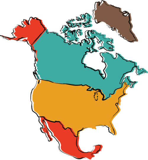 political map of north america