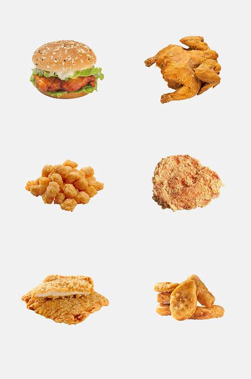 汉堡店西式快餐炸肉小食图片素材
