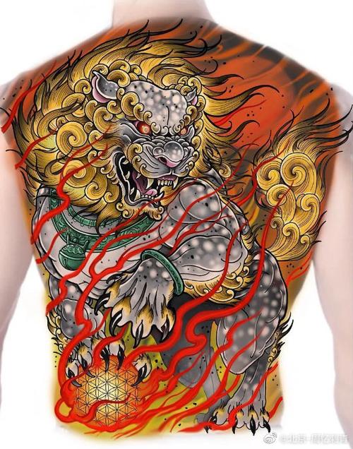 纹身作品推荐分享传统日式满背纹身图案,这样的满背太帅了!