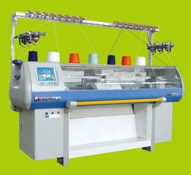 高档编织机等机型;另一类就是主要采用横向双针床进行编织的针织横机