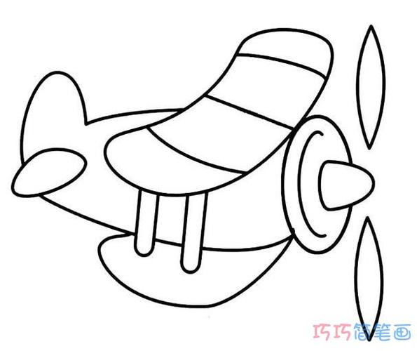 幼儿简单卡通螺旋桨飞机怎么画好看_飞机简笔画图片