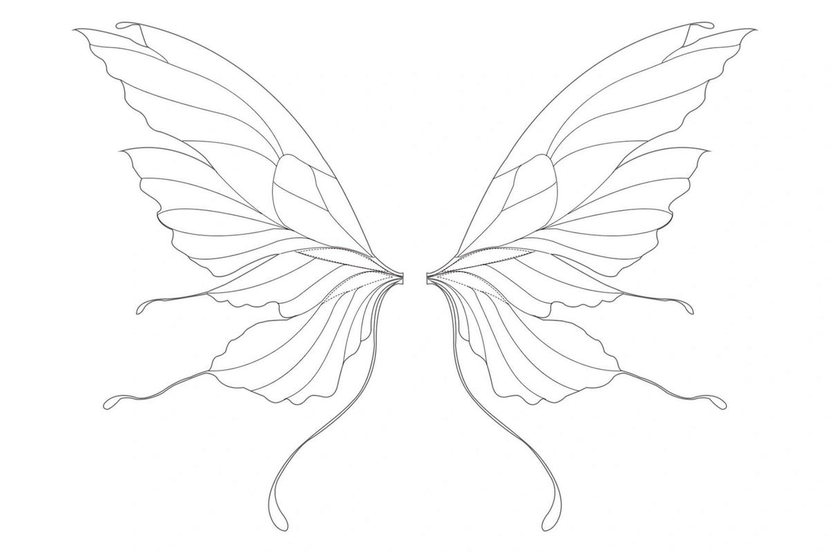 精灵/蝴蝶翅膀线稿 不是自己原创,是网上的图