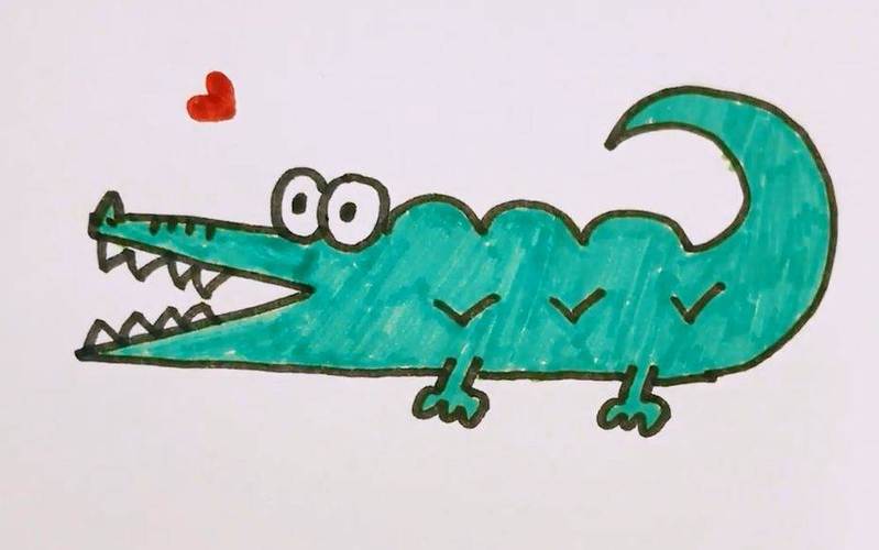可爱的鳄鱼简笔画 鳄鱼简笔儿童画