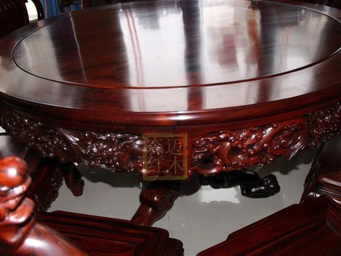 老挝大红酸枝红木卯榫欧式风格精雕实木餐桌餐桌