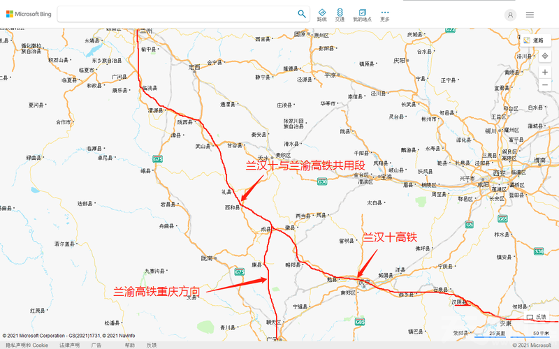 定西至平凉至庆阳规划方案示意图看兰汉十高铁与兰渝高铁