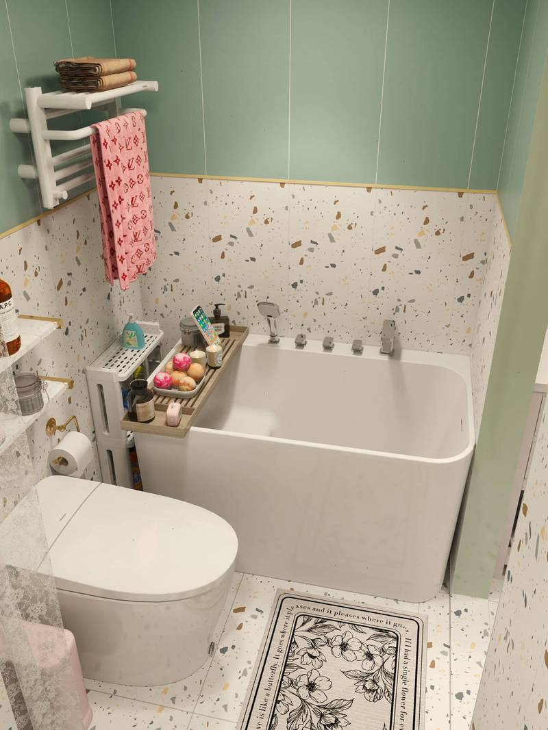 卫生间设计,适合小户型的迷你浴缸,拒绝卫生死角!