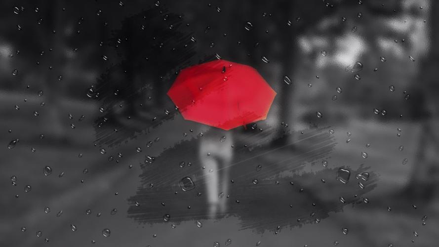 非主流,雨,伞,背影,伤感,雨中孤独的人壁纸