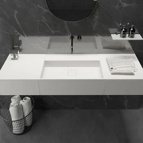 现代简约人造石卫生间洗手台盆卫浴柜一体盆加工定制