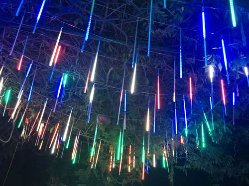led流星雨(流星灯,流行管)两面可见光多种颜色装饰户外节日