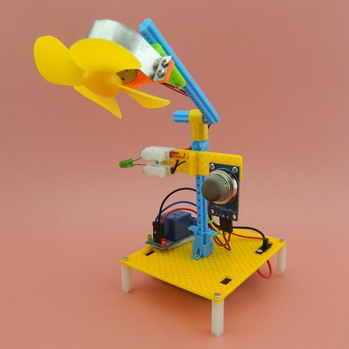 科技小制作小发明创意玩具自制智能排气扇烟雾报警器材料手工作业