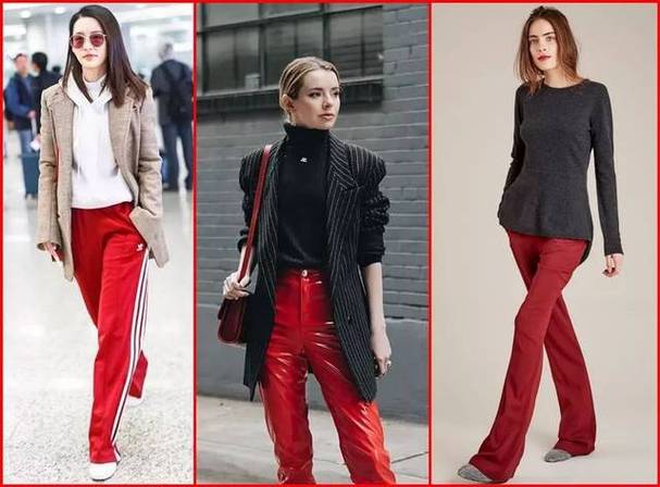 红裤子搭配什么上衣好看红裤子搭配什么颜色的鞋子和上衣呢带有运动风