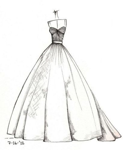 『那些大师们的手绘婚纱礼服服装设计图』@怪兽m