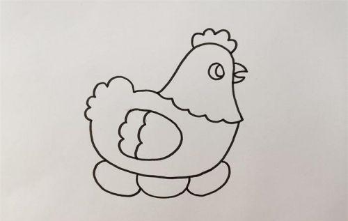 彩色母鸡孵蛋简笔画图片大全可爱卡通母鸡简笔画怎么画