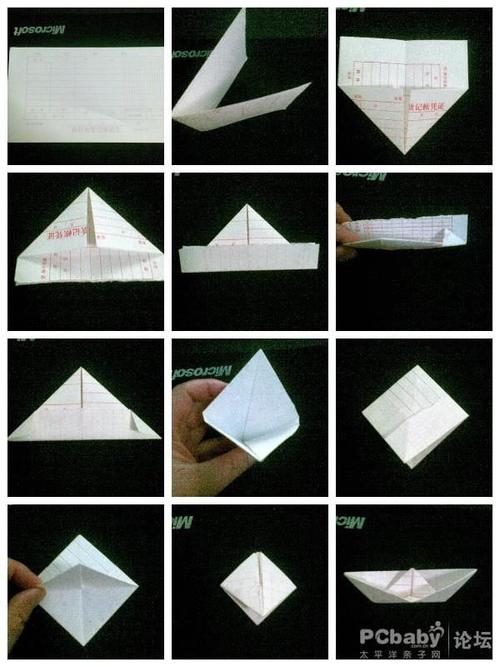 折小船的步骤,十二种纸船的折法视频