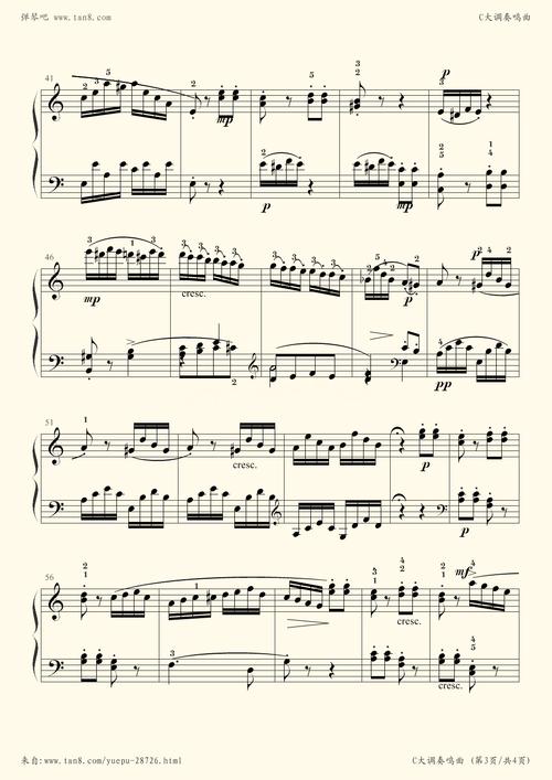 钢琴谱 - c大调奏鸣曲-莫扎特 考级