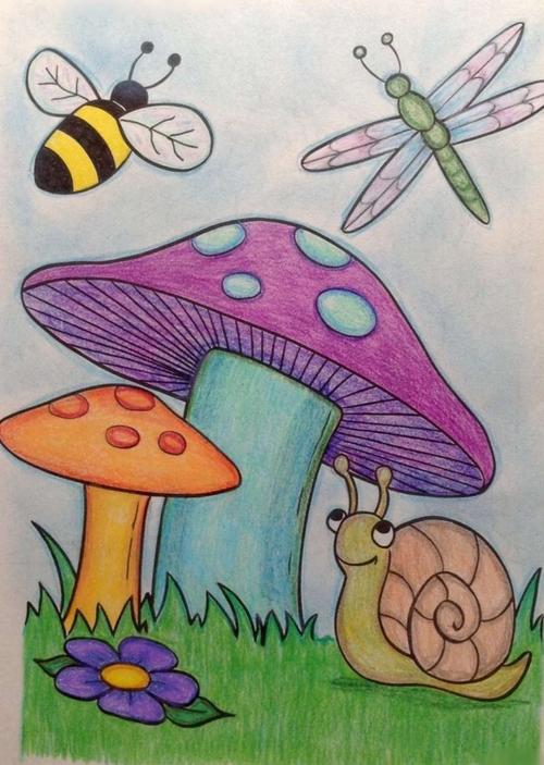 漂亮的蘑菇主题装饰画