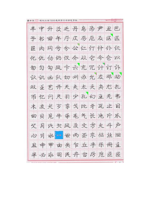 庞中华现代汉语7000通用字行书钢笔字帖上