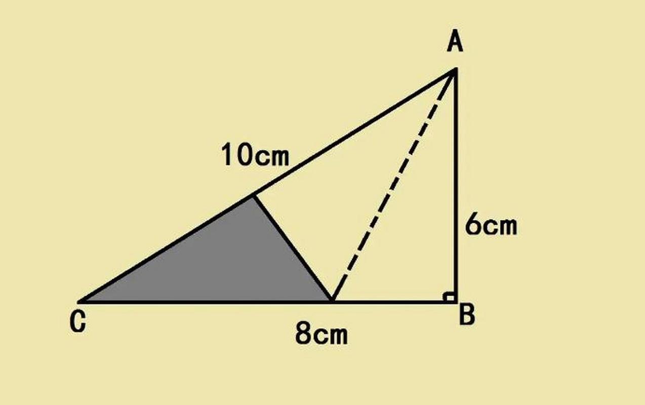 是6厘米,8厘米,10厘米的直角三角形,将它的最短边对折到斜边相重合,图