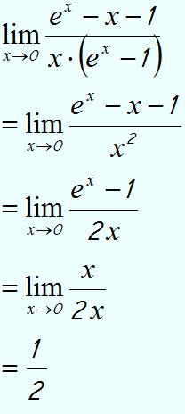 求lim x趋向于0(e^x-x-1)/x(e^x-1) ?