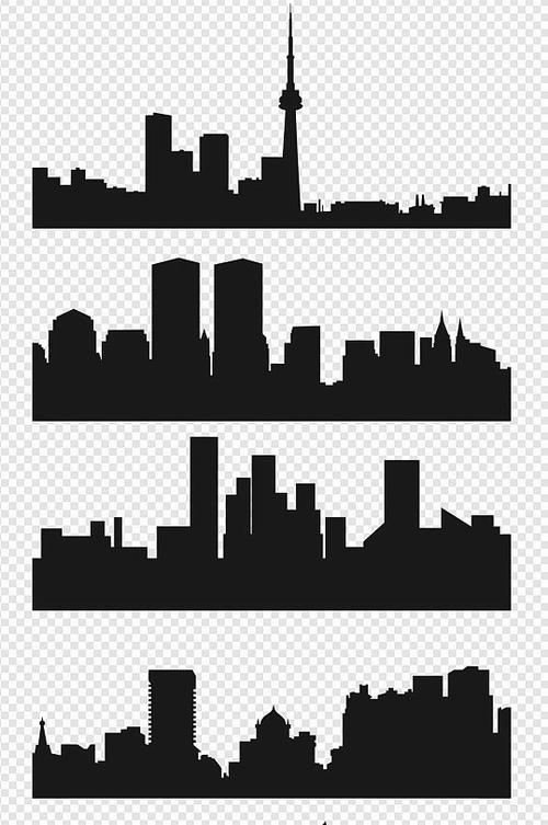 上海城市剪影线条画