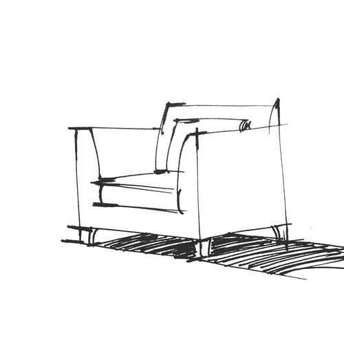 手绘· 单体沙发(微信公众号:厘米空间工作室)