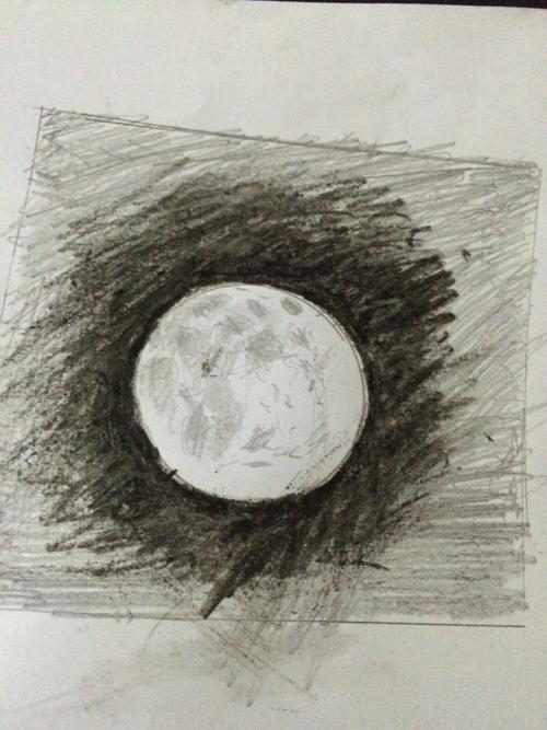 月亮的素描图片简笔画