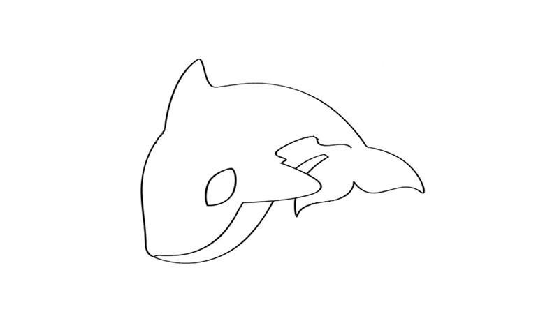 虎鲸午夜鲨鱼的简笔画
