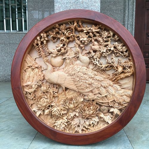 东阳木雕大师作品玄关实木挂件中式木雕