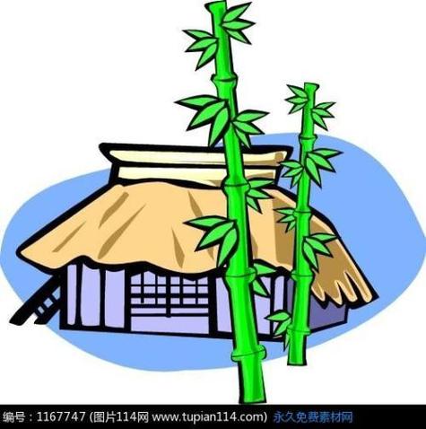 有竹子也有房子简笔画